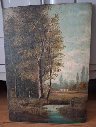 Tableau ancien paysage - tableau,