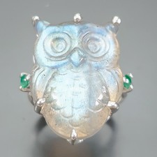 Bague en labradorite naturelle