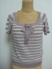 Top Caroll T40 - rayures - Soie / Coton