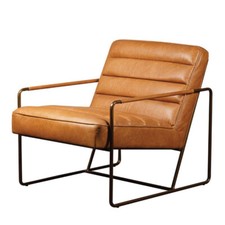 Fauteuil cuir cognac Makine