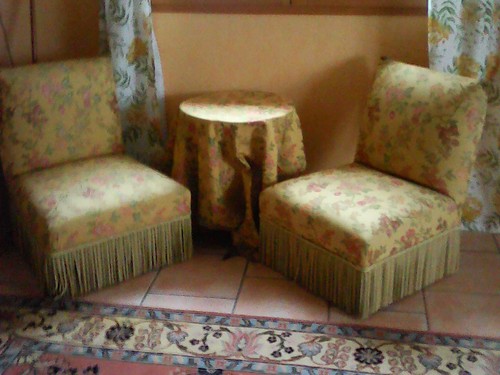 Paire fauteuils soiries - fauteuils, en