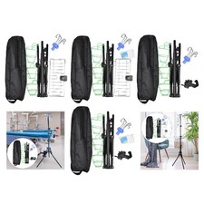 Potence IV en acier inoxydable avec 4 crochets, hauteur réglable pour lit de