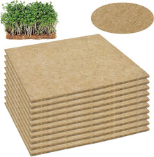 10PCS Jute Grow Mats for Microgreens - Hydroponic Sprouting Pads 10"x10