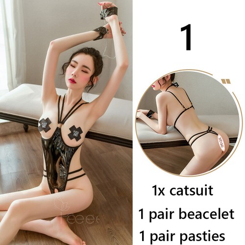 Femmes latex cuir body catsuit - latex,