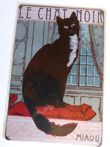 Plaque metal vintage le chat - metal,