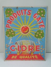 Rare affiche, Carton, ancienne publicitaire Cidre, Gaté, Vintage,  Jean Rabet 