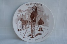 Assiette Sarreguemines humoristique Charges militaires : les ré-engagés