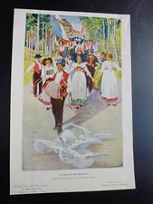 gravure 20°:Repro d'une aquarelle de Charles Spindler "au devant des Français"