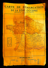 LIGNE DE DEMARCATION / CARTE / 46 X 33 cm