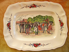 plat rectangle faïence sarreguemines décor obernai service vaisselle art table