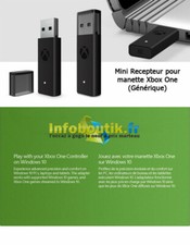 Mini Receiver Récepteur Sans Fil Adaptateur XBOX One Manette pour Windows 10/11