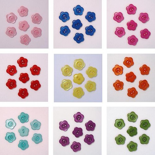 Boutons fantaisie fleur - boutons, 12mm