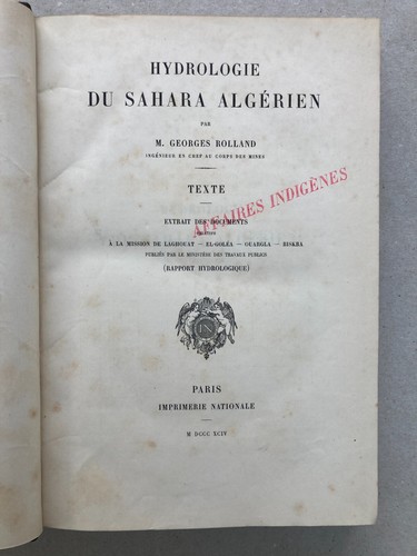Hydrologie sahara algérien - hydrologie,