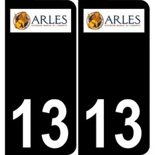 13 Arles logo autocollant plaque immatriculation auto ville sticker fond noir