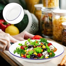  4 Pcs Vaisselle Emaillee Assiettes En Émail Plaque Incassable Plats De Service