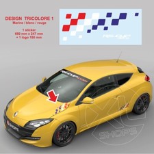 Autocollant pour Clio Megane Twingo RS Captur Rafale Zoe damier tricolore 1415