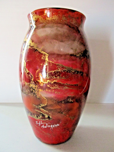 Vase verre laque - en,