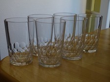 BACCARAT 6 ANCIENS VERRES VIN ROUGE CRISTAL GOBELET ECAILLES ht 8 cm 12 cls