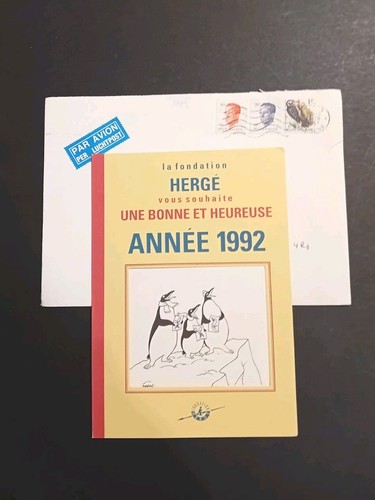 Hergé carte voeux - de, 1992