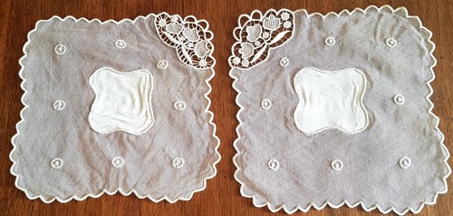 Napperons anciens en tulle - 2,