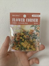 20 Stickers Flower Corner - Scrapbooking vintage