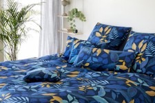 Housse De Couette En Satin De Soie Élégante Phantasy 2430-02 Feuilles