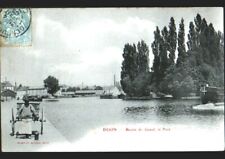 DIJON (21) CHARIOT à bras & PENICHE au BASSIN du CANAL en 1905