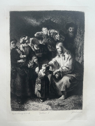 Jesus enfant gravure - jesus, eau