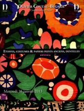 DENTELLES ETOFFES COSTUMES PAPIERS PEINTS  CATALOGUE VENTE COUTAU BEGARIE 2013