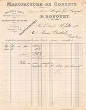 FACTURE  1922 MANUFACTURE DE CORSETS A BAR LE DUC - M. BERTHOLY A ROANNE