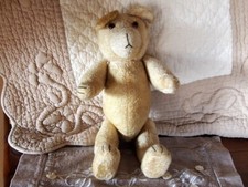 ours ancien paille rare propre 40cm /crème museau /griffes noirs montage ancienn