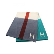 HERMES Plaid H Dye Couverture