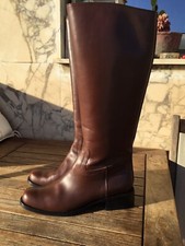 Superbe Bottes Cuir Marron Top Qualite Parlanti 36,5 Authentique 