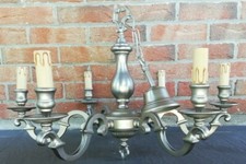 Ancien lustre 6 branches Style metal Argenté Vintages Décoration Collection 