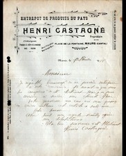 MAURS (15 Cantal) CHATAIGNES NOIX PRUNES POMMES à CIDRE "Henri CASTAGNE" en 1918