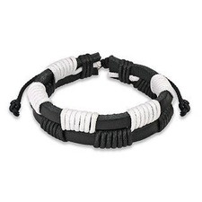 Bracelet Homme en Cuir noir et