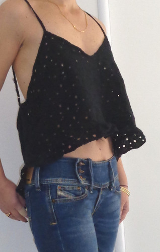 Crop top évasé destructuré - évasé,