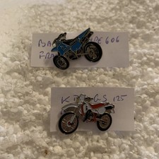 Job lot of 2 off road motorcycles Barigo type 606/KTM c-s 125 metal lapel pins