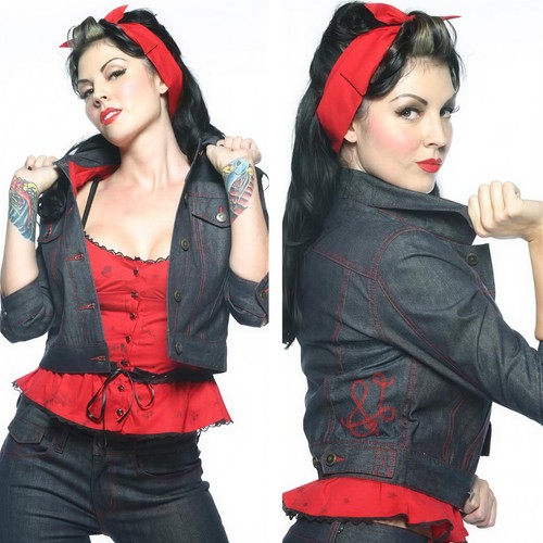 Veste jean rockabilly - veste, en
