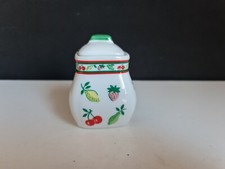 Petit pot vintage (dinette?) en céramique à décor de fruits - XXe