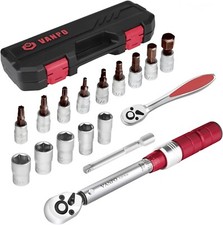 17 Pcs VANPO Dynamométrique 1/4 Clé de Torsion 5-25 Nm Précision ± 3% con Bouton