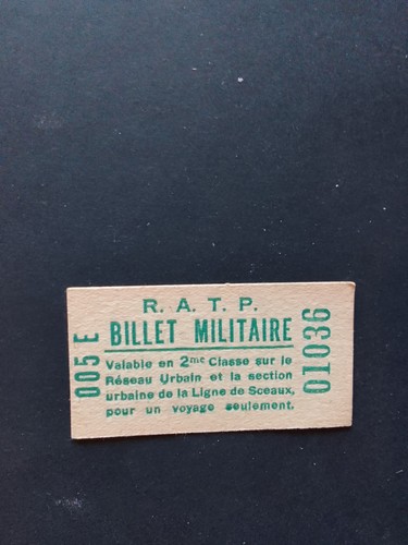 Ticket ratp billet militaire - ticket,
