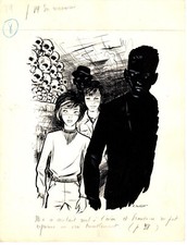 Dessin original Pierre Joubert SDP110 Pas de Chewing-gum pr Pataugas p105 Scout