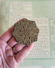 Fer à dorer Tampon Matrice imprimerie relieur reliure Monogrammé "MG"