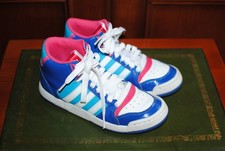 Baskets, femme,ADIDAS, Midiru,aspect vernis,bleu,turquoise,blanc,37, vintage.