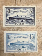 timbre FRANCE. Paquebot Normandie n° 299 et 300 neufs sans charnières