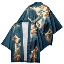 Hommes Kimono Manteau Vintage Yukata Haori Japonais Gilet Extérieur Haut Ethnic