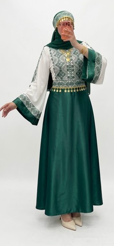 Palestinian henna dress green - dress,