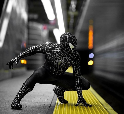 Black venom spider man cosplay - black,