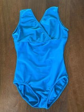 Adi Dancewear Leotard Child Large Turquoise Bust Lining Pre-owned
